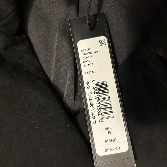 Alice + Olivia Quilted, Suede Goat Leather Biker Jacket, S - Picture 4 of 10